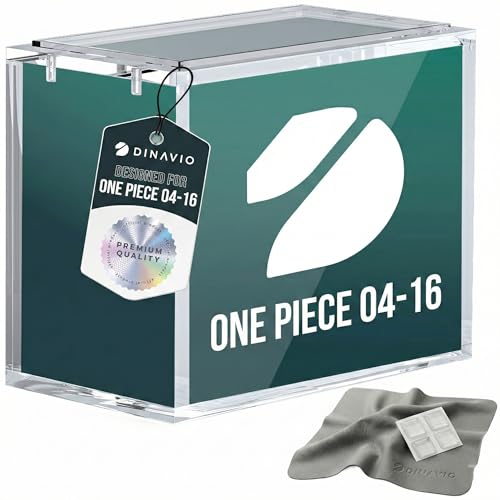 Dinavio Crafthouse One Piece Booster Box Acrylic Display Case Stackable - UV Protection with N52 Strong Magnets - Clear TCG Protector - Compatible with English One Piece OP-04 to OP-16 Booster Box - size: Fits English OP-04 to OP-14