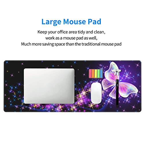 Butterfly Mouse Pad Extended Large Gaming Mouse Pad XL Oversized Desk Pad Stitched Edges 31.5 X 11.8 Inch - color: Black1