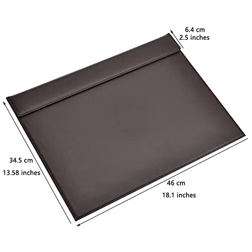 KINGFOM 18''x14'' Large Rectangle A3 Desk Writing & Drawing Desk Pad &Board Table Protector Mat with Paper Clip on Top Brown - color: Brown-a189