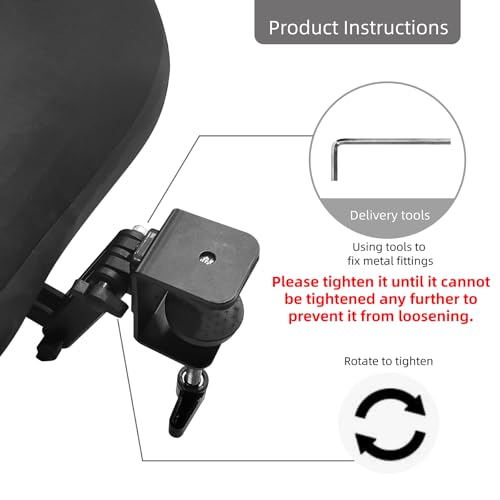 Memory Foam Headrest Attachment for Office Chair, Attachable Chair Head Rest, Desk Chair Neck Support, Elastic Sponge Head Pillow Adjustable Height and Angle (Black) - color: Black