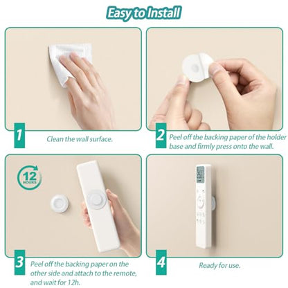 Magnetic Remote Control Holder Wall Mount, 5 Pack TV Remote Holder Wall Mount, Silicone Remote Organizer Magnetic Remote Holder for Bed, TV, Ceiling Fan and Air Conditioner (White) - color: White