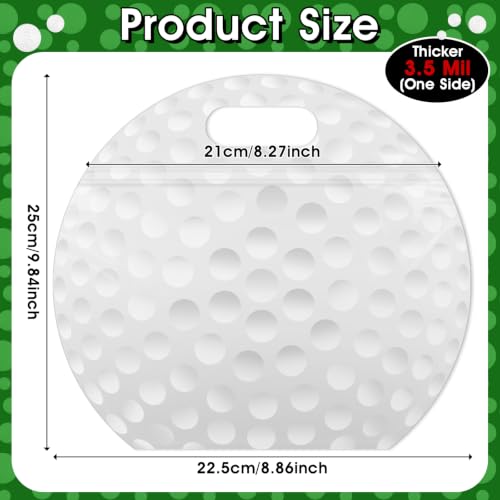 AKAIXI 24pcs 3.5Mil Thickened Golf Snack Bags Reusable Sealed Goodie Bags | with Handle Stand-up Golf Treat Bags for Sport Outings/Weekend Rounds, Party Favor Supplies Birthday Gifts for Golfers - color: Golf