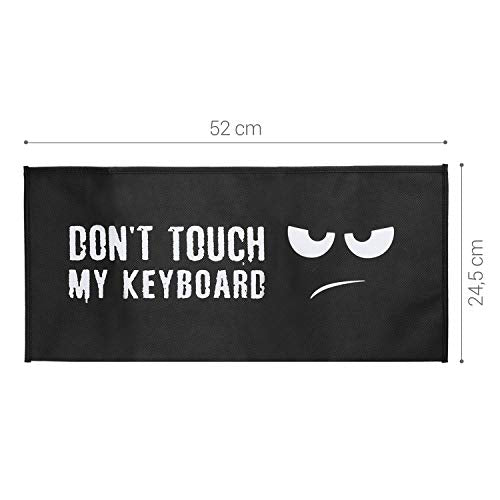 kwmobile Keyboard Cover Compatible with Universal Keyboard (L) - Dust Cover PC Keyboard Fabric Case - Don't Touch My Keyboard