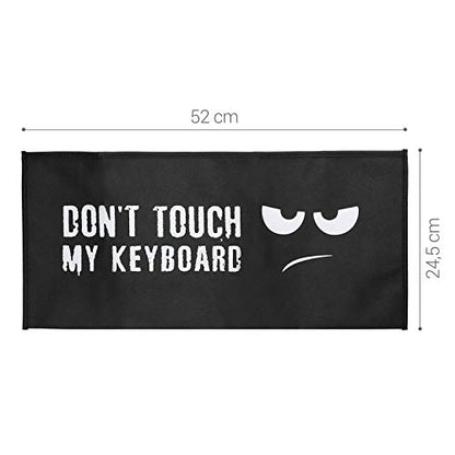 kwmobile Keyboard Cover Compatible with Universal Keyboard (L) - Dust Cover PC Keyboard Fabric Case - Don't Touch My Keyboard