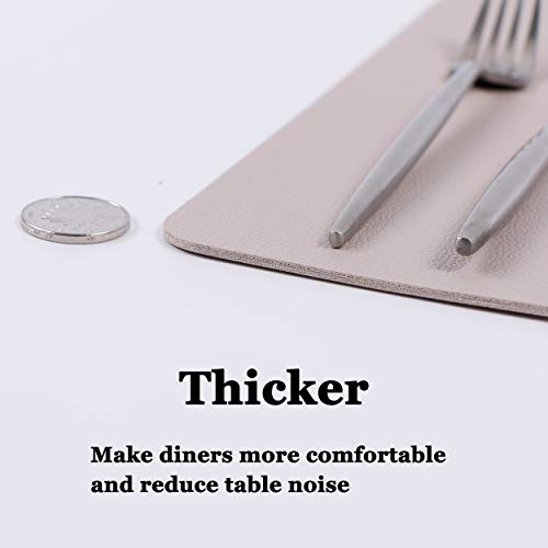 Wipeable Placemats Leather Table Mats Waterproof Heat-Resistant Easy to Clean for Dining Table Set Kitchen Table (4, Taupe) - color: Taupe, size: set of 4