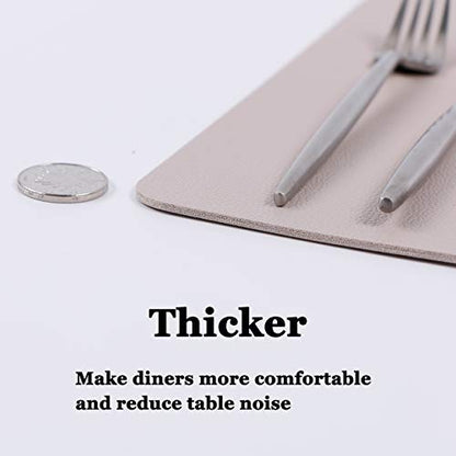 Wipeable Placemats Leather Table Mats Waterproof Heat-Resistant Easy to Clean for Dining Table Set Kitchen Table (4, Taupe) - color: Taupe, size: set of 4