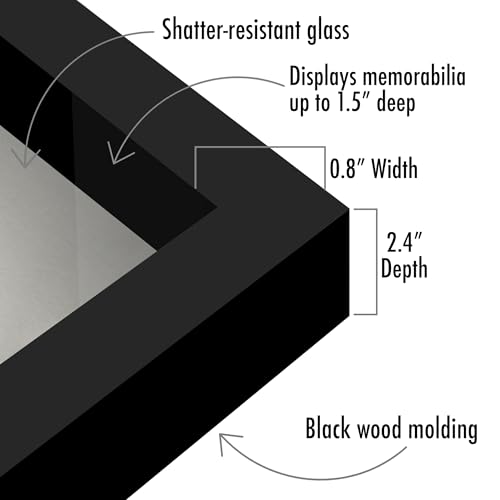 Americanflat 5x7 Shadow Box Frame with Shatter-Resistant Glass - Silhouette Collection - Small Shadow Box Display Case for Tabletop and Wall Display - Black with Soft Felt Back - color: Black, size: 5x7