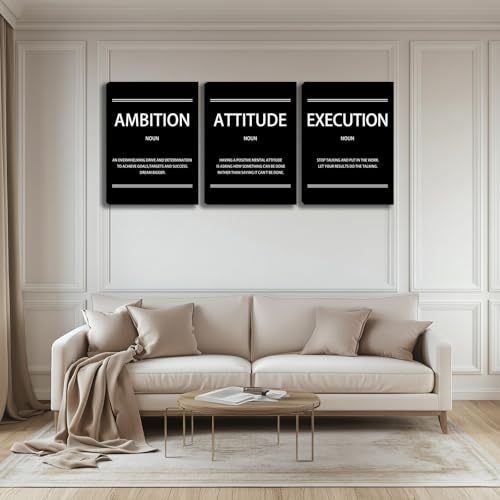 Motivational Wall Decor Paintings Inspirational Office Wall Decor Posters Prints 3 Pieces Bedroom Decor Living Room Office Canvas Picture Wall Painting Home Decoration Framed Artwork (36''W x 16''H) - color: Decor-27, size: 12 x 16 inch x 3pcs