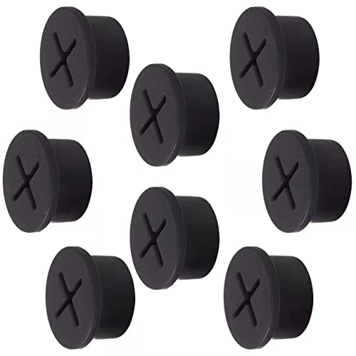 Keenkee Cable Cord Grommet 3/4 Inch Flexible Wire Rubber Grommets for Desk and Other Furnitures Wire Hole Cover Cable Management Wire Organizer Cable Pass Through (8 Pack), Black Color - color: Black