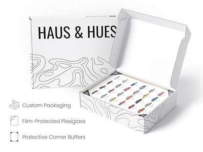 HAUS AND HUES Race Car Poster - Super Car Poster - Made in The USA - Beige Frame 12x16 - color: Sports Car, size: 12"L x 16"W, style: Beige Framed