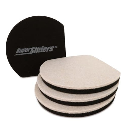 Super Sliders 5" Slide & Hide Reusable Furniture Sliders for Hard Surfaces, Anti-Slip Protective Furniture Moving Pads for Beds, Sofas, Dressers, Set of 4, Beige - size: 5 Inch, style: For Hardwood