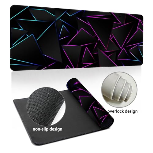 Modern Geometric Mouse Pad 27.5x11.8 Inth with Vibrant Linesh and Geometric Design, Multi-Functional Desk Mat for Office and Gaming