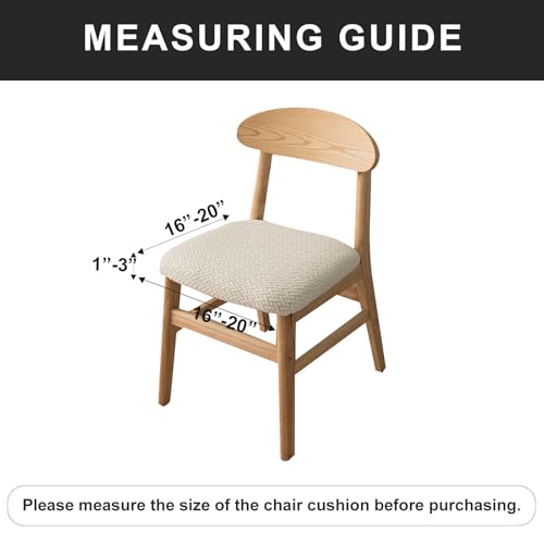 Genina Seat Covers for Dining Room Chair Seat Slipcovers Kitchen Chair Covers (Beige, 2 Pcs) - color: Beige, size: 2 PCS