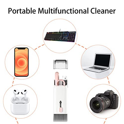 7 in 1 Electronic Cleaner kit - Keyboard Cleaner, Keyboard Cleaning Kit, Laptop Cleaner with Brush, Electronic Cleaner for Laptop/Phone/Computer/Screen (Give Away a Flannel Cloth) Pink