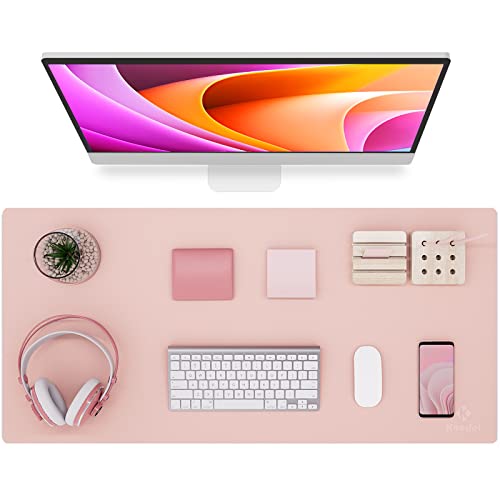 K KNODEL Non-Slip Desk Mat, Desk Pad, Desk Blotter, Desktop Mat for Desk, Large Desk Protector, Office Computer and Laptop Mat for Desk (35.4"x17", Pink) - color: Pink, size: 35.4"x17"