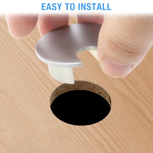 Desk Grommet 1-3/8" (35 mm), Desk Cord Hole Cover, Cable Grommet Metal Zinc Alloy Materilal, Desk Hole Grommet for Office and Home Table Cable, Detachable Cable Cord Organizer (Flat Black 1 Pcs) - size: 1-3/8" (35 mm), style: Flat Black