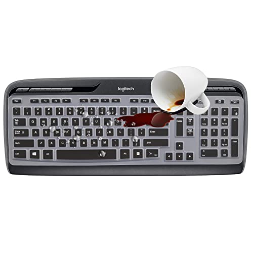 Keyboard Cover for Logitech MK320 K330 MK335 YR002/Y-R0009 Wireless Keyboard, Ultra Thin Silicone Keyboard Protector Skin Logitech MK320 K330 MK335 Accessories-Black - color: Black