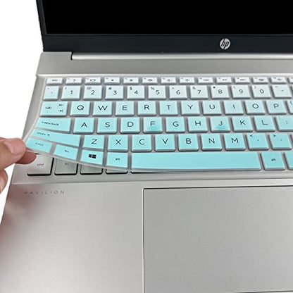 Keyboard Cover for 17.3 HP Laptop 17 17-cp 17z-cp 17-cn 17z-cp000 17-cp0056 17-cp1035cl 17-cp2124od 17-cp0700dx 17-cp0025cl 17-cp0031 17-cp0004dx 17-cp0035cl 17cp0097nr 17-cp0002ds 17-cp1124od - color: MintGreen(Regular Letters)