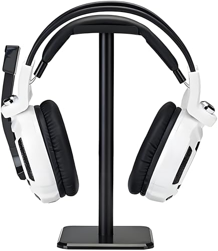 Headphone Stand, Universal Aluminum Metal Holder for AirPods Max, HyperX Cloud II, Xbox One, Turtle Beach, Sennheiser, Sony, Bose, Beats PC Gaming Headset Display & Bluetooth Headphones (Black) - color: Black