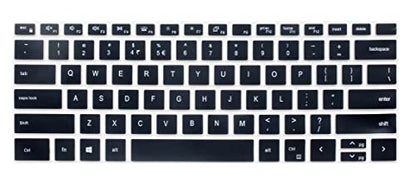 Silicone Keyboard Skin Cover Compatible with Dell XPS 15 15.6 inch 9500 9510 9520 9530 & Dell XPS 17 inch 9700 9710 9720 9730 & Dell Precision 5760 5560 5770 5570 (Black) - color: Black