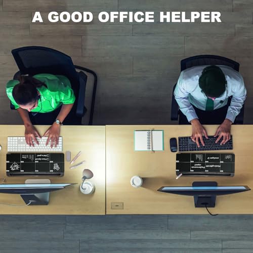 TSJ OFFICE Desktop Whiteboard Dry-Erase-Board - Computer Keyboard Stand White Board Surface Pad with Drawer, Desk Organizers with Accessories for Office, Home, School Supplies - color: Black Base/Glass-weekly Calendar
