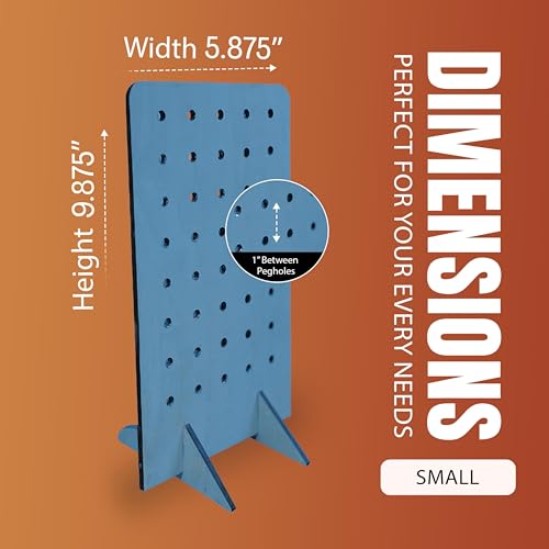 Torched Pegboard Display Stand for Jewelry, Craft Shows, Selling, Vendor Events, Tools, Peg Board Accessories Rack Organizer, Small 5.88" L x 4.3" W x 9.88" H, Blue - color: Blue, size: Small
