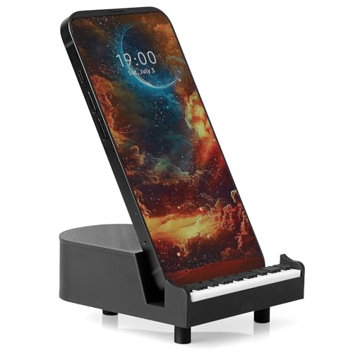 VELENTI Piano Phone Stand - Fancy Holder for Bed, Office - Large Cell Stand Holds 8 cm Wide Phones for Piano Players, Music Lovers - Sturdy Desk Phone Stand - style: Piano