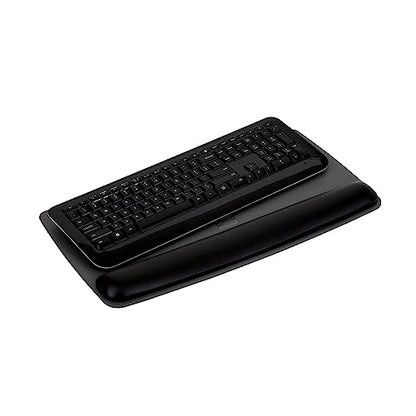 3M WR420LE Gel Wrist Rest Keyboard Platform, 19.5 x 10.5 Inch, Black Leatherette