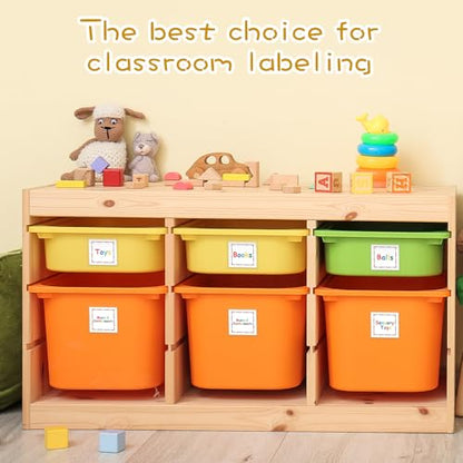 Jeyiour 100 Pcs Label Holders Adhesive Nameplate Pockets Storage Bin Labels Index Card Holder Shelf Plastic Peel Stick for Classroom Supermarket Bookshelf Library Student Box Drawer (3.5 x 3.5 Inch) - size: 3.5 x 3.5 Inch