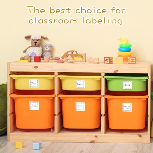 Jeyiour 100 Pcs Label Holders Adhesive Nameplate Pockets Storage Bin Labels Index Card Holder Shelf Plastic Peel Stick for Classroom Supermarket Bookshelf Library Student Box Drawer (3.5 x 3.5 Inch) - size: 3.5 x 3.5 Inch