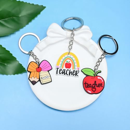 Keychains Bulk,Funny Key Chain for Prizes Incentives Holiday Gifts Birthday Party Favors - color: 30pcs Teacher Keychains