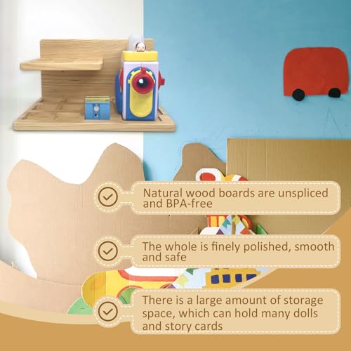 Storage Shelf with Little Tikes for Story Dream Machine Books Starter Set, Wall Display Stand for Story Books, Character and Machine, Only Shelves and Screws
