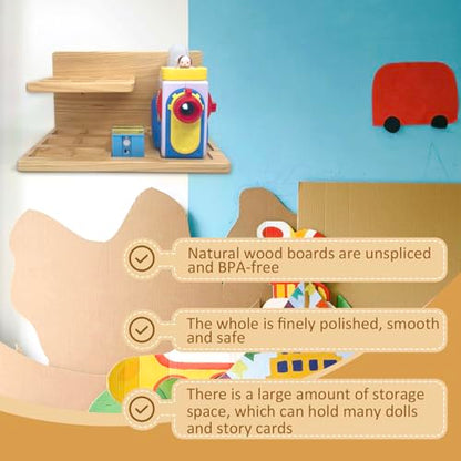 Storage Shelf with Little Tikes for Story Dream Machine Books Starter Set, Wall Display Stand for Story Books, Character and Machine, Only Shelves and Screws