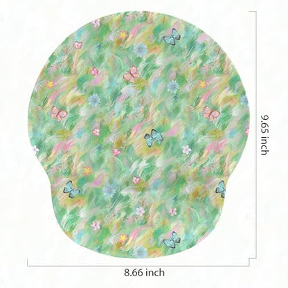 RICHEN Ergonomic Mouse Pad with Wrist Support,Non-Slip Rubber Base for Computer Laptop & Mac,Lightweight Rest for Home,Office & Travel (Green and Buttflies) - color: Green and Buttflies
