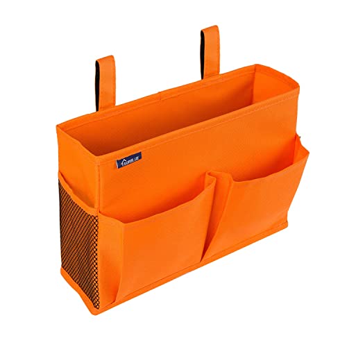 Surblue Caddy Hanging Organizer Bedside Storage Bag for Bunk and Hospital Beds, Orange, Small - color: Orange, size: Small