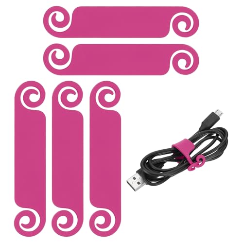 PATIKIL Cable Tags Flexible Cable Management Labels Cord Identification Tags, Wire Cord Markers for USB Computer Phone Charger Power - 20Pcs (Rose Red) - color: Rose Red