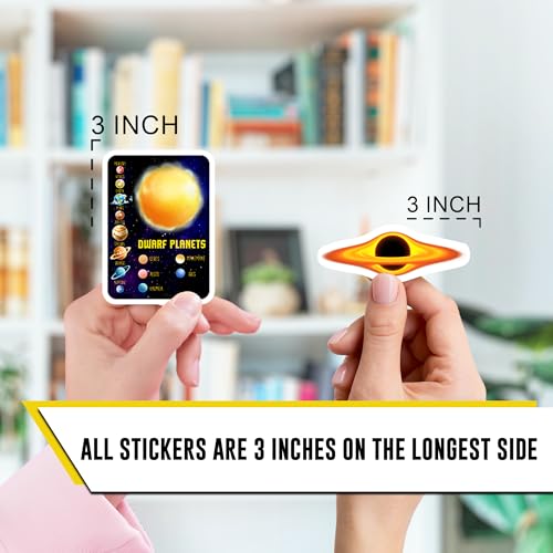 Astronomy Stickers 12pcs for Students Teens, Space Science Stickers, Planet Galaxy Solar System Stickers, Waterproof Stickers for Laptop Water Bottle - color: Astronomy