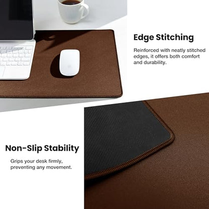 ALOANES Waterproof Mouse Pad with Durable Stitched Edge, Gaming Keyboard, Non-Slip Rubber Base Mouse Mat, Extended Desk pad for Gamer, Office& Home, Brown Mousepad 3XL(35.43"x15.74"x0.12") - color: 02- Brown, size: 3XL(35.4" x 15.7")