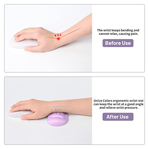 UnivoColors Upgraded Massage Bead Wrist Rest for Mouse, Wrist Ergonomic Support, Made of Soft Memory Foam Gel, High Comfort Wrist Pad for Laptop, Computer, Office, Lavender Purple Wrist Cushion,N - color: Wr_lavender Purple, style: Wrist Rest
