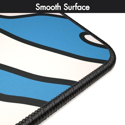 Gamer Boss - Gaming Mouse Pad - 48 x 24 Inches - 4mm Thick with Stitched Edges, Non-Slip Rubber Base, Premium Cloth Mousepad, Desk Mat for Laptop, Keyboard, Computer & PC (Mega, Blue Squiggle) - color: Blue Squiggle, size: 48" x 24"