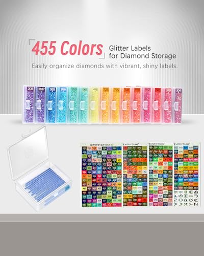 forever young 45pcs Diamond Painting Storage Containers Trays, Diamond Art Accessories Diamond Painting Trays with Lids, 2-in-1 Storage, Bead Storage & Line-Up, Box Package - size: 45pcs Storage set