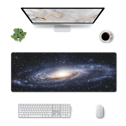 Galaxy Gaming Mouse Pad, Space Universe Starry Nebula Large Extended Desk Mat 11.8X 31.5 inches with Non-Slip Base & Stitched Edges, Waterproof Desk Mat for Office, Home, Laptop, Computer Keyboard - color: Galaxy_07