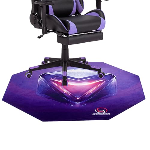 Office Roller Chair Mat, Gaming Chair Mat, Suitable for Hardwood and Tile Floors, Anti - Slip and Noise - reducing, Ideal for Home Offices and Game Rooms, Octagonal Carpet Mat (Purple) - color: Purple