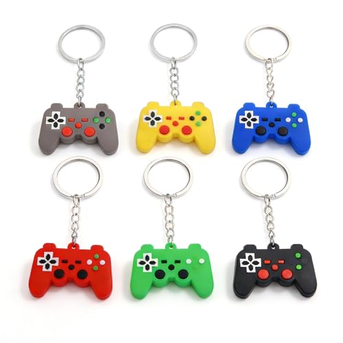 6PCS Video Game Controller Keychains, Gamer Party Favors, Mini Games Handle Keychain Pendant Favors, Auto Decoration Accessories Gaming Automotive Keychain Suitable for Women and Men (6PCS) - color: 6pcs