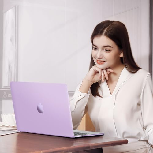 MOSISO Ultra-Thin & Seamlessly Closes Cover Compatible with MacBook Air 13 inch Case M5 M4 M3 M2 2026-2022 A3449 A3240 A3113 A2681, 2 in 1 Kit Anti-Fingerprints Shell for Mac Air 13.6, Purple - color: Purple