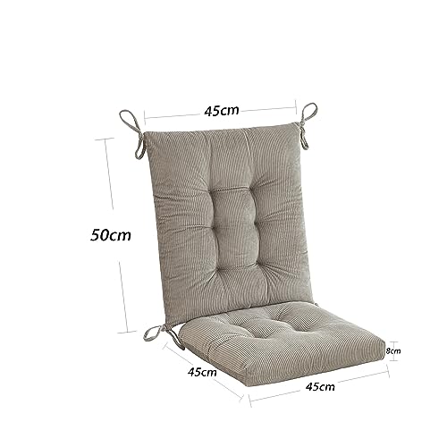 Outdoor Patio Cushion, Rocking Chair Cushion, Tufted Pads, Set of Upper and Lower with Ties Pack of 2 (2 Sets) - Back 20"×17", Seat 17"×17" (Grey) - color: Grey