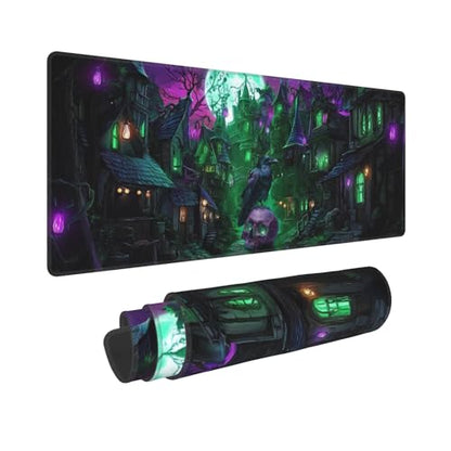 Halloween Mouse Pad Extended Large Gaming Mouse Pad XL Stitched Edges for Gamer Home Office 31.5 X 11.8 Inch - color: Halloween