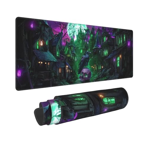 Halloween Mouse Pad Extended Large Gaming Mouse Pad XL Stitched Edges for Gamer Home Office 31.5 X 11.8 Inch - color: Halloween
