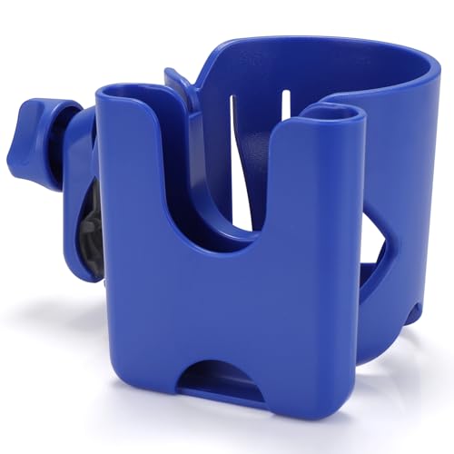 Accmor Stroller Cup Holder with Phone Holder, Universal Cup Holder for Walker Wheelchair Bike, 360° Rotatable Stroller Cup Holder Attachment Accessories for Walker, Wheelchair, Scooter - color: Blue, Cup Phone Holder