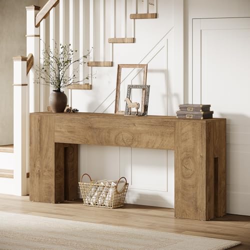 Tribesigns 71-Inch Long Console Table for Entryway, Farmhouse Sofa Console Behind Couch, Entry Table for Hallway, Foyer, Living Room, Burlywood - color: Burlywood